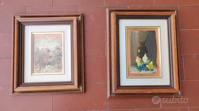 Dipinti (foglia di rame) di natura morta/paesaggio