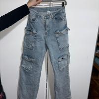 Jeans cargo donna – lavaggio chiaro