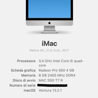 iMac i5 con Radeon Pro 560 4GB