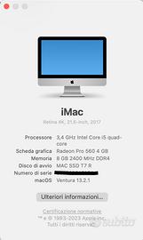 iMac i5 con Radeon Pro 560 4GB