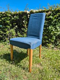6 sedie in legno imbottite
