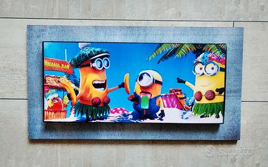 Quadro in legno omaggio ai Minions 