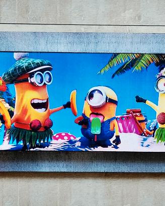 Quadro in legno omaggio ai Minions 