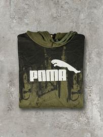 Felpa Puma Con Cappuccio Verde Militare Taglia M