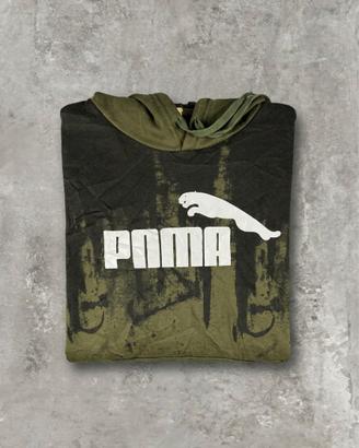 Felpa Puma Con Cappuccio Verde Militare Taglia M