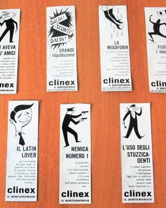 7 Vignette Pubblicità "Clinex il Dentierifricio"