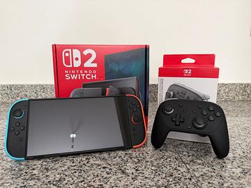 Nintendo Switch 2 con Pro Contoller 2 e accessori