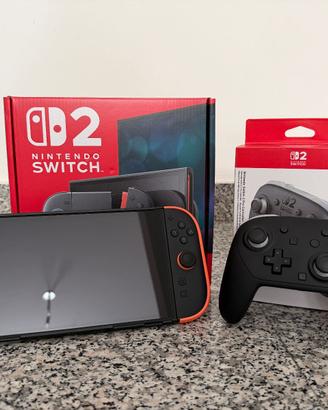 Nintendo Switch 2 con Pro Contoller 2 e accessori
