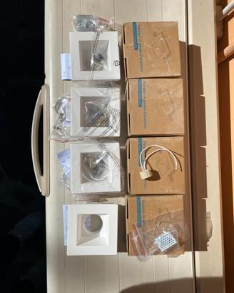 4x faretti in gesso ceramico per controsoffitto