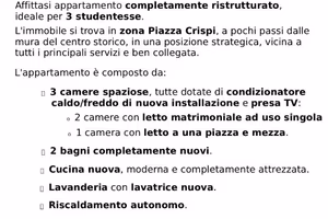 Appartamento piazza crispi ristrutturato