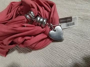sciarpina vestopazzo in jersey con mega cuore