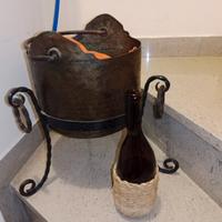  paiolo in rame con lavorazione a sbalzo, 