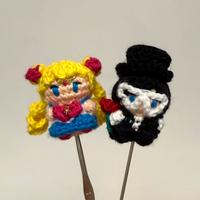 Mini amigurumi Milord e Sailor Moon