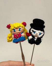Mini amigurumi Milord e Sailor Moon