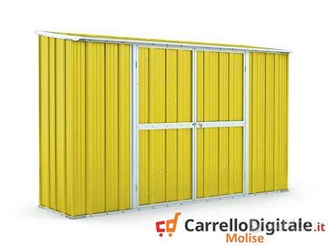 Casetta in lamiera per esterno 307x100cm giallo