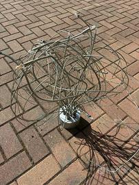 Lampadario   in acciaio  designer moderno