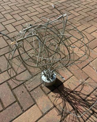 Lampadario   in acciaio  designer moderno