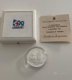 Medaglia argento 1992- 500° Scoperta America"PROOF