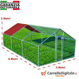 Gabbia Galline 3x6m x 2mH-18mq - rosso