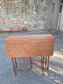 Tavolino pieghevole vintage in legno – pratico, co