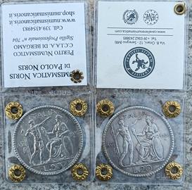 Coppia monete 20 lire argento "Littore".1927-1928