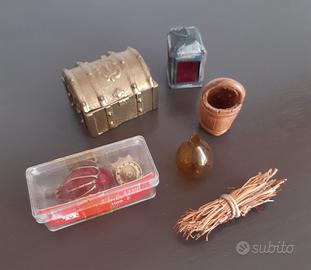 Presepe napoletano 5 accessori baule rotondo ecc