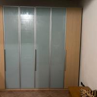 armadio 6 anta legno e vetro