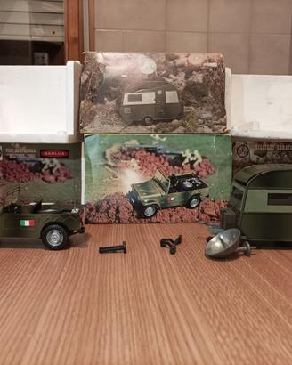 Barlux 1/25 Fiat Campagnola con roulotte militare