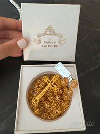 Rosario in cristallo placcato oro