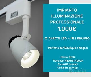 Impianto illuminazione negozio faretti Led+Binario