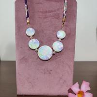 collana in chirimen e decoupage giapponese 