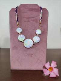 collana in chirimen e decoupage giapponese 