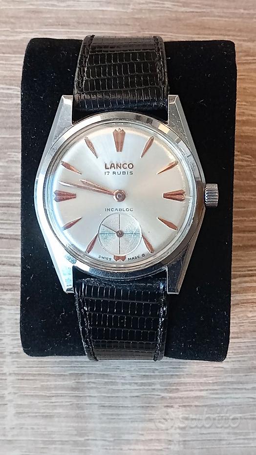 Cadran Et Mouvement Lanco 17 Rubis - Vintage, 18 Mm, Suisse, Pour Pièces Ou Réparation