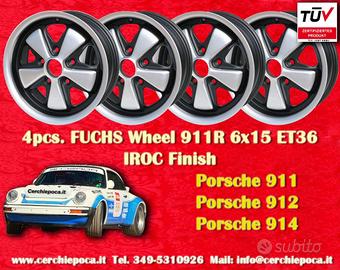 4 pz. cerchi Porsche Fuchs 6x15 ET36 356 C SC 911