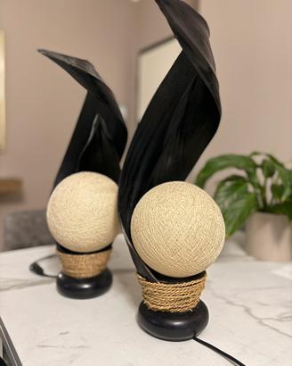 Coppia lampade artigianali in legno – design unico