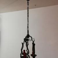 Lampadario in ferro battuto a 3 luci