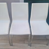 6 sedie moderne bianche