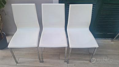 6 sedie moderne bianche