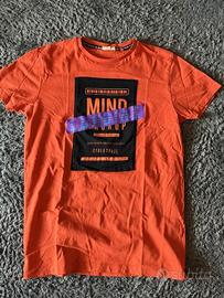 T-shirt uomo arancione stampa Mind Cyberspace M