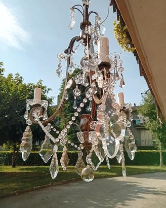 LAMPADARIO A GOCCE CRISTALLO  PRIMO NOVECENTO 
