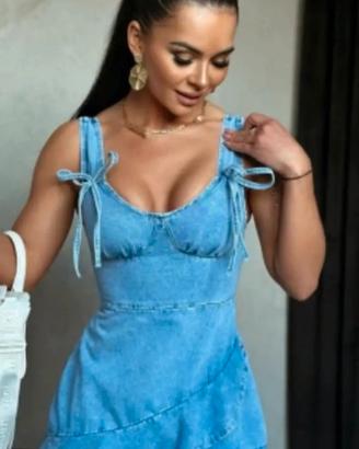 Abito corto in denim 