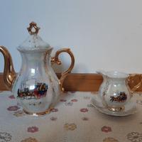 Caffettiera e lattiera con piattino, made in Italy