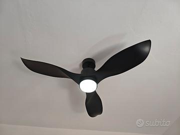  ventilatore da soffitto nero con plafoniera 