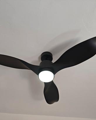  ventilatore da soffitto nero con plafoniera 