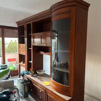 Mobile classico in legno con vetrina 270x57 cm