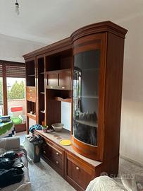 Mobile classico in legno con vetrina 270x57 cm