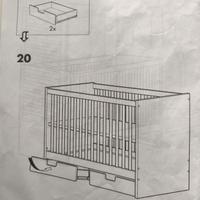 Lettino Ikea Stuva con cassetti