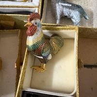 statuetta gallo in smalto cloisonné