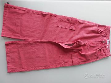 jeans cargo rosso corallo