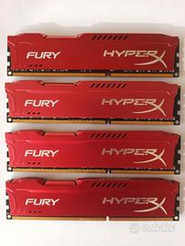32GB DDR3 Kingston HyperX Fury 1600MHz – 4×8GB